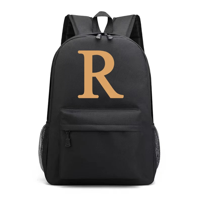 Brown Letter Girls Kid Nursery Child Pre School Rucksack School Bag Backpack