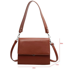 Brown Coffee Crossbody Bag Retro PU Leather Shoulder Bag Women Handbag