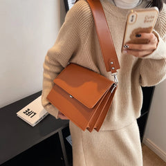 Brown Coffee Crossbody Bag Retro PU Leather Shoulder Bag Women Handbag
