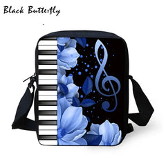 Butterfly Music Piano Printed School Bags Men Women Casual Backpack Child 3D