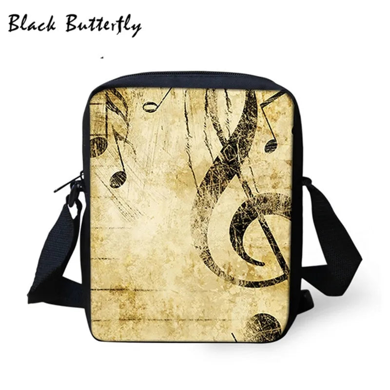 Butterfly Music Piano Printed School Bags Men Women Casual Backpack Child 3D