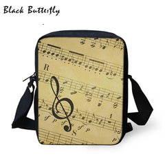 Butterfly Music Piano Printed School Bags Men Women Casual Backpack Child 3D