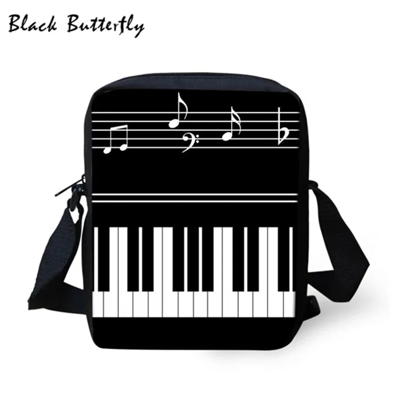 Butterfly Music Piano Printed School Bags Men Women Casual Backpack Child 3D