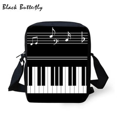 Butterfly Music Piano Printed School Bags Men Women Casual Backpack Child 3D
