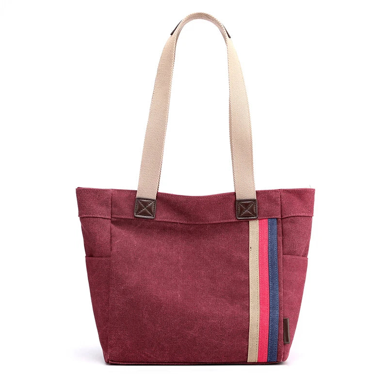Canvas Shopping Bag Crossbody Women Shoulder Handbag