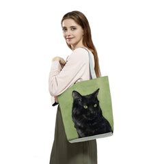 Cat Print Animal Art Painting Shopping Handbag Women Shoulder Bag