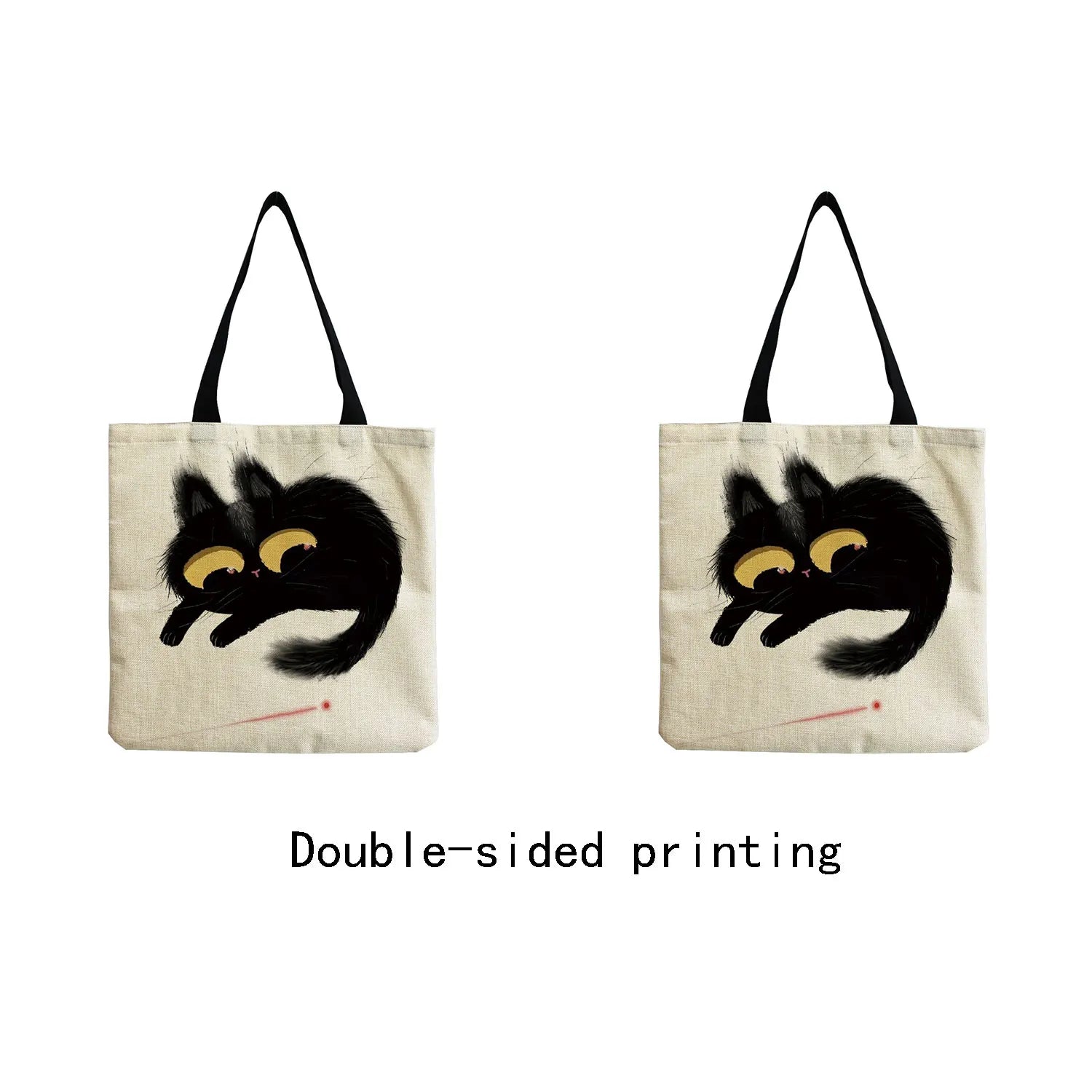 Cat Printed Women Shoulder Bag Animal Eco Friendly Shopping Handbags