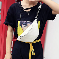 Antitheft Lychee Leather Waist Bag Fanny Pack Women Walking Shopping