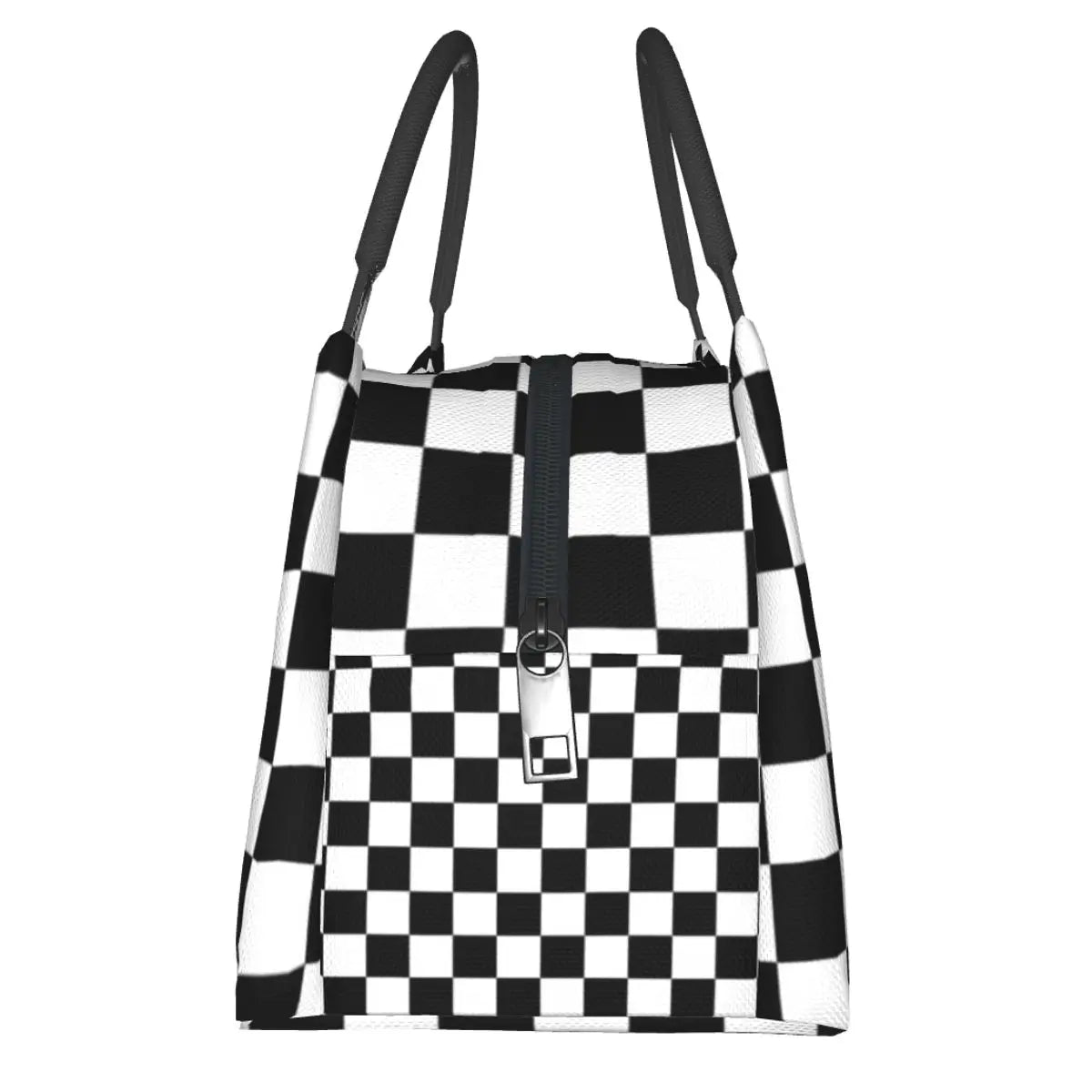 Checker Lunch Bag and Box Set, Water-resistant Tote Food Bags
