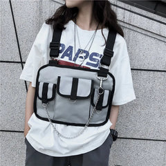 Hip Hop Harness Chest Rig Bag Tactical Shoulder Bag
