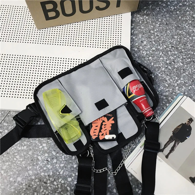 Hip Hop Harness Chest Rig Bag Tactical Shoulder Bag