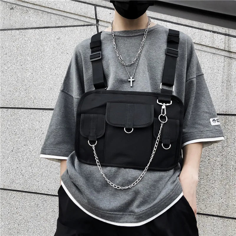 Hip Hop Harness Chest Rig Bag Tactical Shoulder Bag