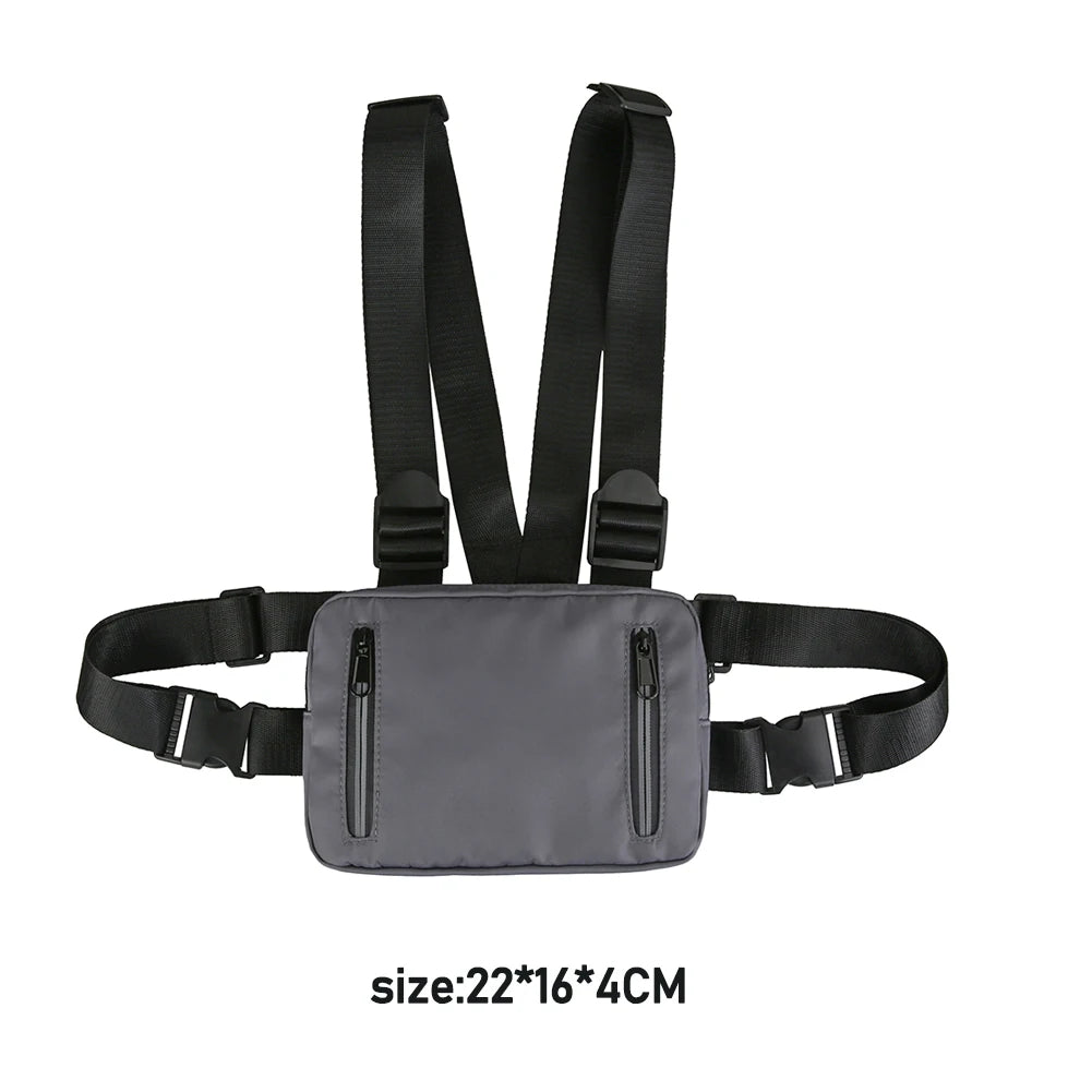 Streetwear Vest Chest Bag Unisex Waist Pack Nylon Outdoor Sport Travel Shopping