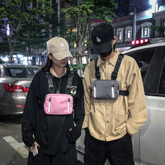 Streetwear Vest Chest Bag Unisex Waist Pack Nylon Outdoor Sport Travel Shopping