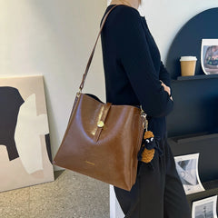 Coffee Vintage Women Bags Purses Casual Totes PU Leather Shoulder Handbags