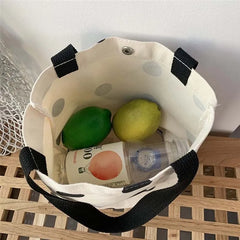 Dot Canvas Bag Women'S Bag For Shopping Small Cloth Pouch