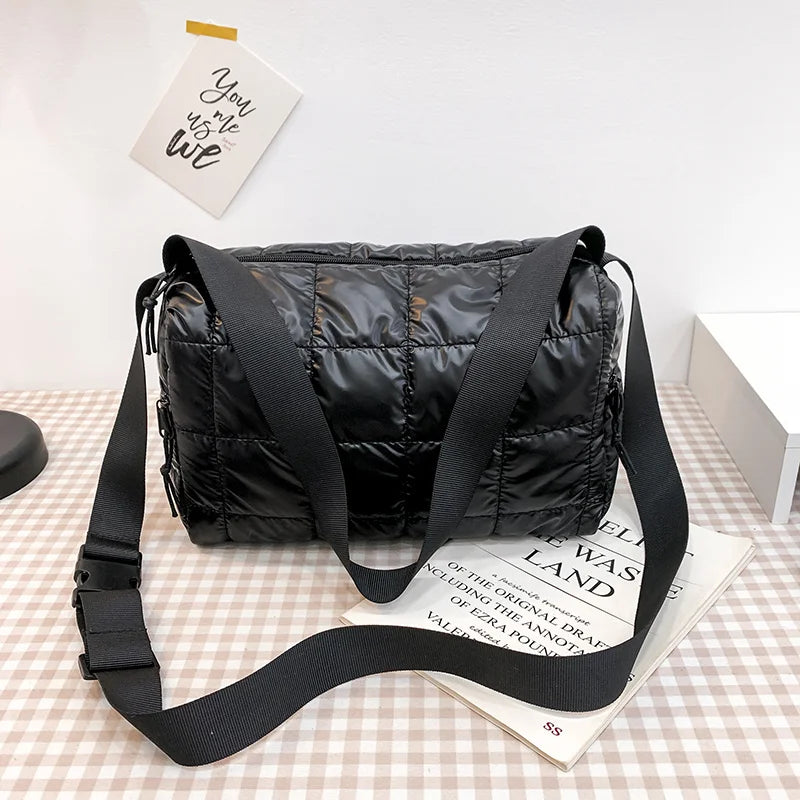Down Feather Boston Shoulder Bags for Women Casual Tote Bag
