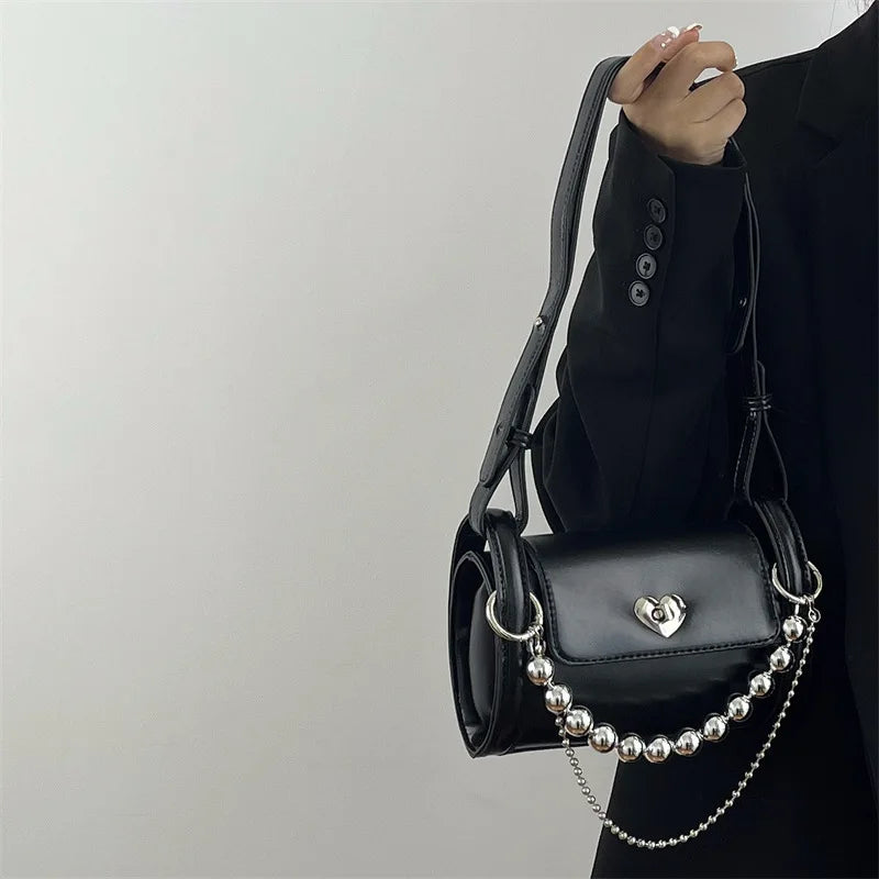 Hot Girl Heart Lock Chain Bag Shoulder Crossbody Bags