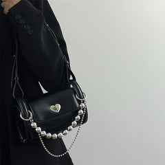 Hot Girl Heart Lock Chain Bag Shoulder Crossbody Bags