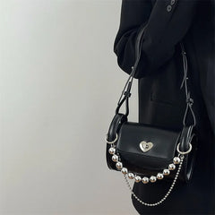 Hot Girl Heart Lock Chain Bag Shoulder Crossbody Bags