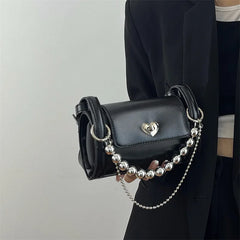 Hot Girl Heart Lock Chain Bag Shoulder Crossbody Bags