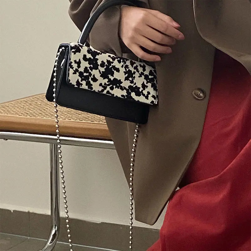 Floral Printed Shoulder Bags Women Handbag Vintage Party Multi-function Lipstick