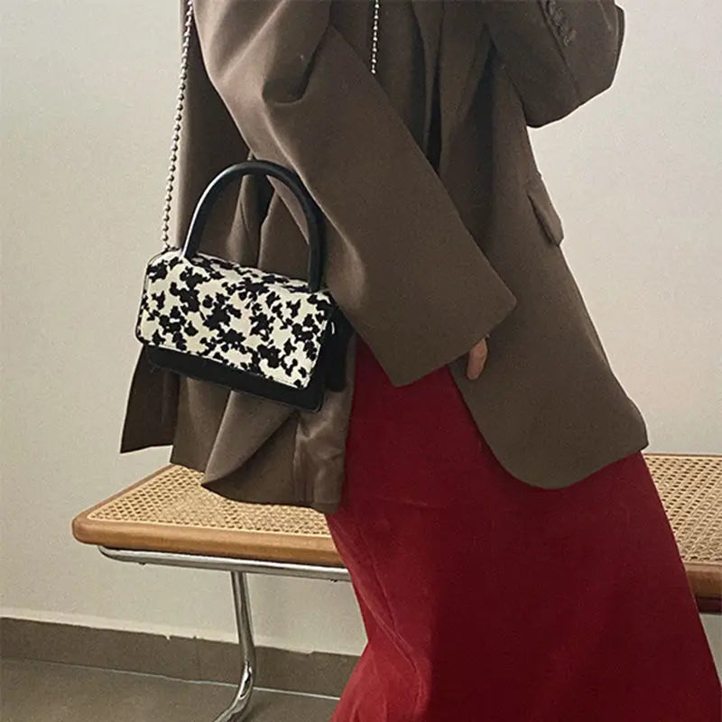 Floral Printed Shoulder Bags Women Handbag Vintage Party Multi-function Lipstick
