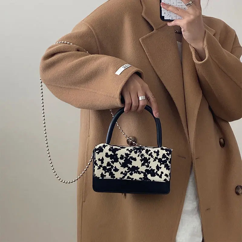 Floral Printed Shoulder Bags Women Handbag Vintage Party Multi-function Lipstick
