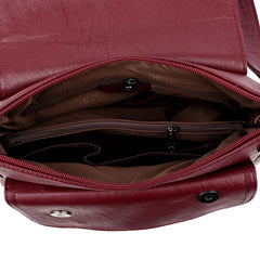 Large Capacity Leather Crossbody Bag for Women