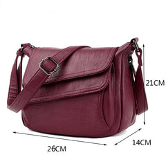 Large Capacity Leather Crossbody Bag for Women