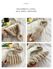 Japan Lady Faux Fur Shoulder Bag Winter Warm Furry Plush Crossbody Handbag