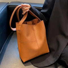 Large Capacity Women's Handbag Solid Totes Shopper Crossbody Bags