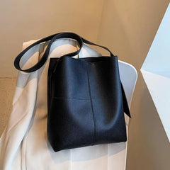 Large Capacity Women's Handbag Solid Totes Shopper Crossbody Bags