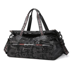 Large Capacity Tote Bag Graffiti Yoga Sports Bag with Shoes Outdoor Travel Handb