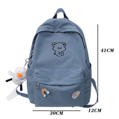 Nylon Backpacks for Teen Girls Cartoon High SchoolBag