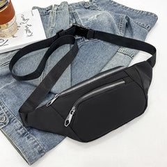 Nylon Waist Bag Zipper Chest Bag Unisex Waist Belt Bag