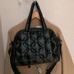 Nylon Women Totes Shoulder Bags Crossbody Bag Grid Pattern Ladies Handbags