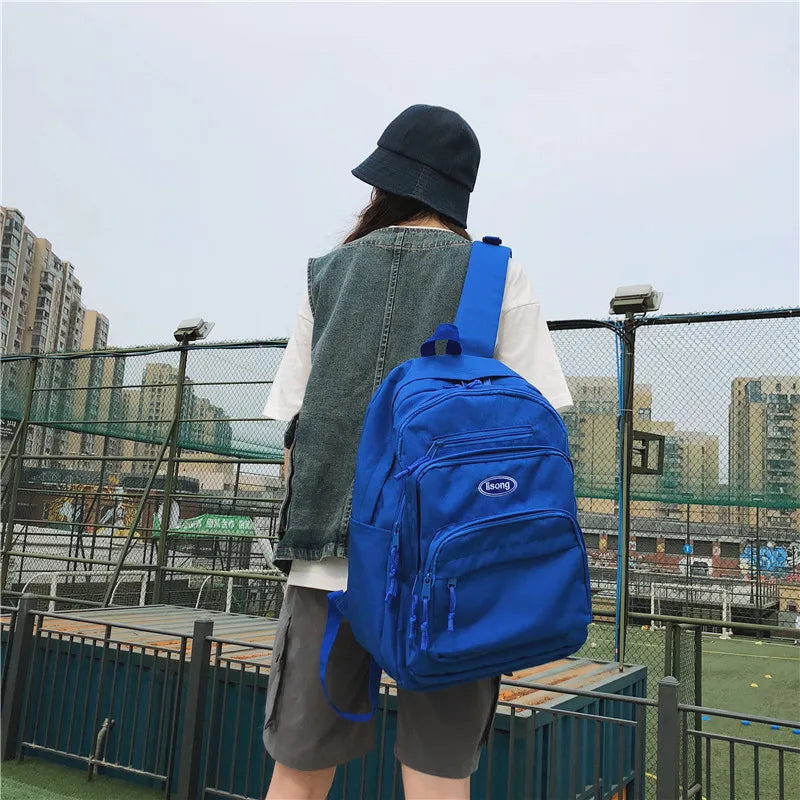 Oxford Cloth Campus Backpack Waterproof Man Women School Bag
