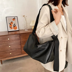 PU Crossbody Bag for Women Large Capacity Messenger Bag Japanese Retro Handbag
