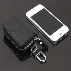 Car Key Fob Holder PU Leather Cover Pouch Keycase Keychain