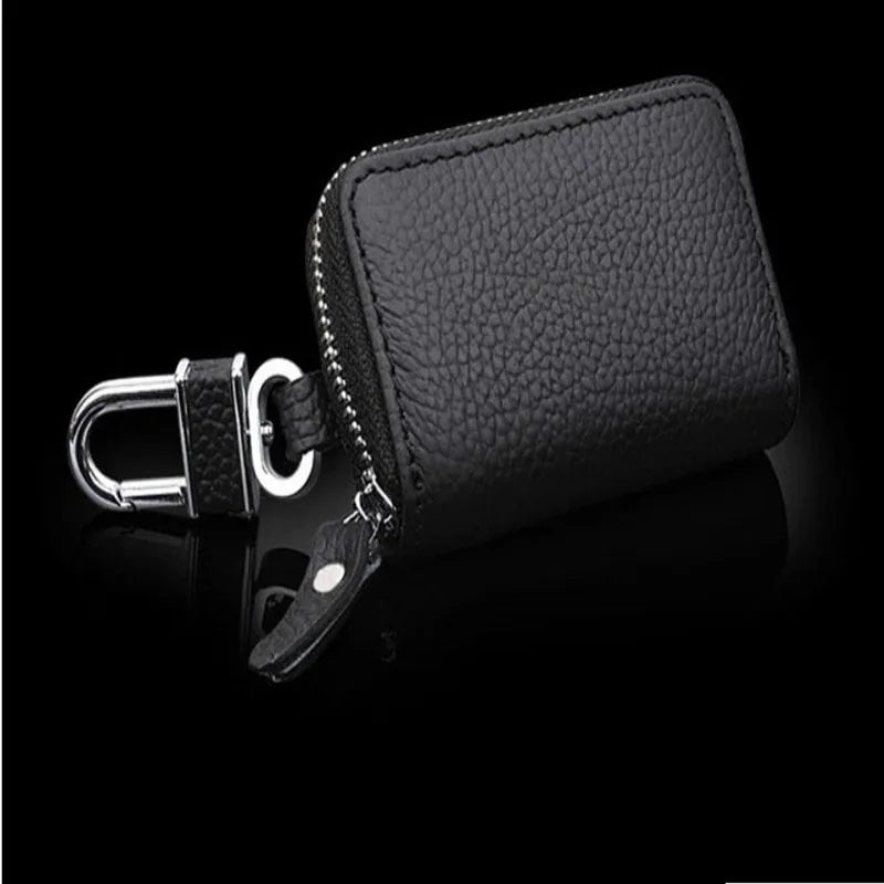 Car Key Fob Holder PU Leather Cover Pouch Keycase Keychain