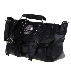 Steampunk Skull & Rivets Belt Buckle Rock Shoulder Bag