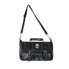 Steampunk Skull & Rivets Belt Buckle Rock Shoulder Bag