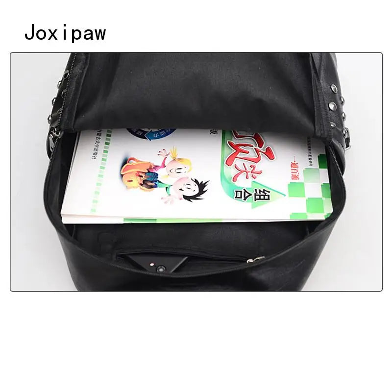Women's Rivet Backpack Large Capacity Casual Travel School Bag