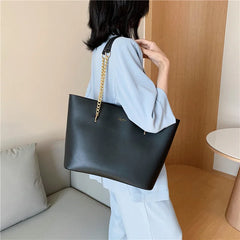 Stylish PU Leather Shoulder Bag for Women Chain Tote Shopper Handbag
