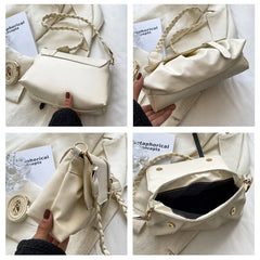 Retro Lady Flip-top Bag Large capacity Soft Leather One Shoulder Ladies Bag