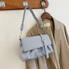 Exotic Soft Leather Lady Shoulder Bag Large Capacity Flip-top Lady Handbag