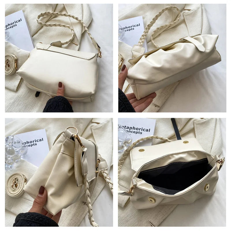 Exotic Soft Leather Shoulder Bag Large Capacity