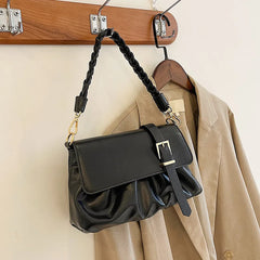 Exotic Soft Leather Lady Shoulder Bag Large Capacity Flip-top Lady Handbag