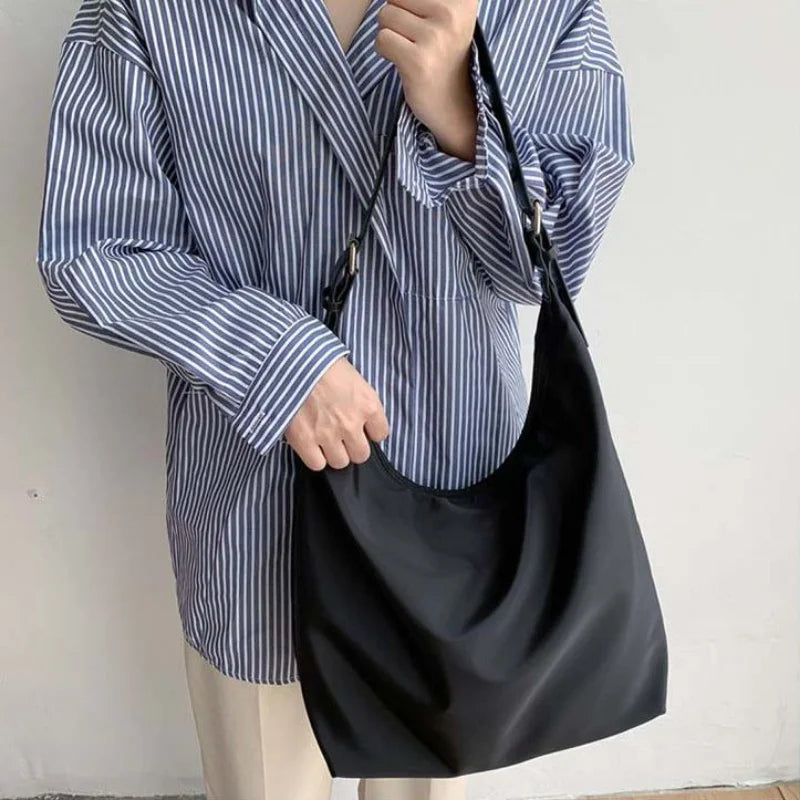 Women Nylon Shoulder Bag Large Capacity Underarm Tote Casual Crossbody Handbag